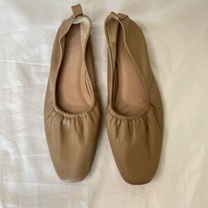 Kelly & Katie Elegant Tan Leather Ballet Flats